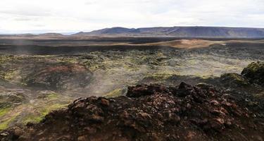 leirhnjukur lavafält på island foto