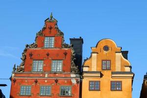 byggnader i stortorget place, stockholm, sverige foto