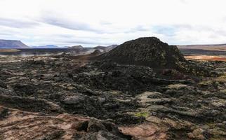 leirhnjukur lavafält på island foto