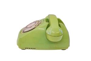 grön retro telefon isolerad foto