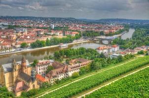 utsikt till wurzburg från Marienberg fästning slott, wurzburg, ba foto