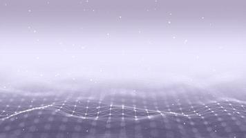 futuristisk flygande över 3d plexus vit vinkande terräng abstrakt teknologibakgrund - rörliga prickar och linjer nätverksanslutningsstruktur i svart rymdbakgrund foto