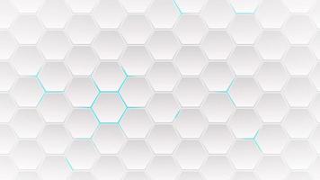 abstrakt teknisk bakgrund vita hexagoner med blått sken. sömlös slinga foto