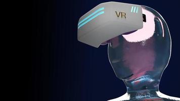 virtuell verklighet headset it-utrustning 3d-rendering för teknikinnehåll. foto