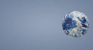 blå planet 3d-rendering för jordens dag och ekoinnehåll. foto