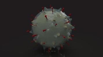 virus i svart bakgrund 3D-rendering för sci eller medicinskt innehåll foto