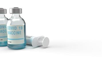 covid 19-vaccin 3d-rendering för medicininnehåll. foto