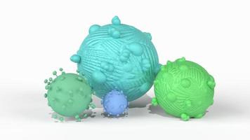 virus 3d-rendering på vit bakgrund för medicinskt innehåll. foto