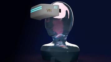 virtuell verklighet headset it-utrustning 3d-rendering för teknikinnehåll. foto