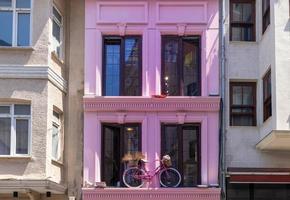 natursköna galata tornet i istanbul karakoy gamla historiska kvarter foto