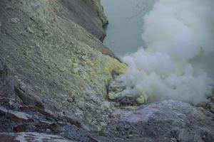 kawah ijen vulkan i östra java, indonesien foto