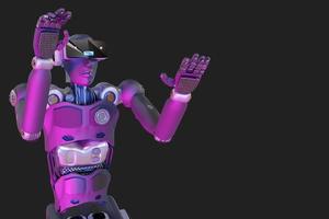 robot metaverse vr avatar verklighetsspel virtuell verklighet av människor blockchain-teknologiinvesteringar, affärslivsstil virtuell verklighet vr världsanslutning cyberavatar metaverse människor 2022 3d-rendering foto