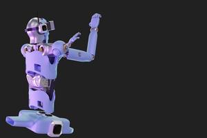 robot metaverse vr avatar verklighetsspel virtuell verklighet av människor blockchain-teknologiinvesteringar, affärslivsstil virtuell verklighet vr världsanslutning cyberavatar metaverse människor 2022 3d-rendering foto