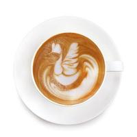 ovanifrån latte art kaffe foto