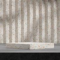 kvadratisk stil 3d-rendering terrazzo och betong textur podium tomt utrymme för produkt mockup foto