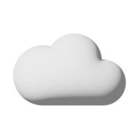 moln ikon 3d isolerad på vit bakgrund foto