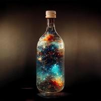 universum i en glasflaska foto