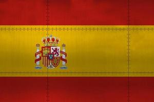 Spaniens flagga på metall foto