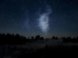 färgglad kosmisk bakgrund med ljus, lysande stjärnor, stjärnstoft och nebulosa. foto för konstverk, party flygblad, affischer, banderoller