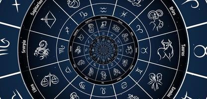 astrologisk bakgrund med stjärntecken och symbol. foto