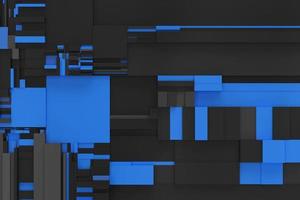 abstrakt 3D-rendering med kaotiska rektanglar foto
