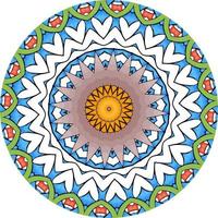 färgglad mandala med blommig prydnad. ovanlig blomform. orientalisk vektor, anti-stress terapimönster. väv designelement foto