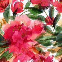 blommig ditsy dekor. rosa pion botaniska akvarell seamless mönster. foto