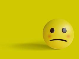 3D-illustration, ledsen ansikte emoji foto