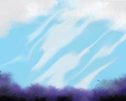 animation himmel på lila träd foto