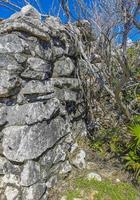 forntida tulumruiner Mayan plats tempelpyramider artefakter havslandskap mexico. foto