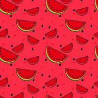 färsk vattenmelon sömlösa mönster bakgrund för tropisk sommar tapet mall vektor foto