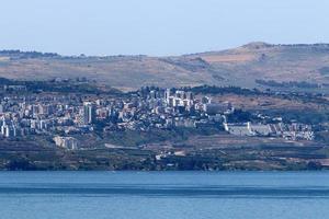 tiberias israel 8 maj 2020. Lake kinneret är en sötvattensjö i nordöstra israel. foto