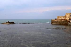 acre israel 18 januari 2020. den antika hamnstaden Akko i nordvästra israel vid Medelhavet. foto