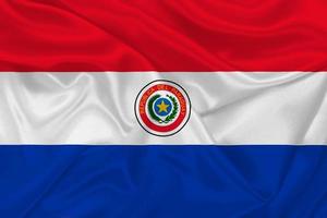 3d flagga av paraguay på tyg foto