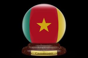 3d flagga av cameroon på snö klot foto