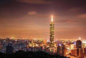 fullständig utsikt över staden i Taipei foto