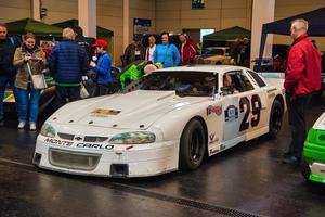 friedrichshafen - Maj 2019 vit Chevrolet camaro max lagod nascar på motorvärlden klassiker bodensee på Maj 11, 2019 i friedrichshafen, Tyskland foto