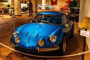 fontvieille, Monaco - jun 2017 blå alpina renault a110 1600cc 1971 i Monaco topp bilar samling museum foto