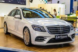 frankfurt, Tyskland - september 2019 vit mercedes-benz s klass w222 c217 a217 carlsson inställning sedan, iaa internationell motor visa bil utställning foto