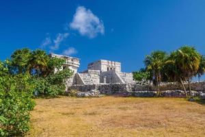 slottet, mayaruiner i tulum, riviera maya, yucatan, karibiska havet, mexiko foto