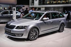 frankfurt - sept 2015 skoda octavia g-tec presenteras på iaa inte foto