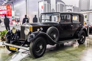 Moskva - aug 2016 Rolls Royce 20 25 1930 presenteras på Mias Moscow International Automobile Salon den 20 augusti 2016 i Moskva, Ryssland foto