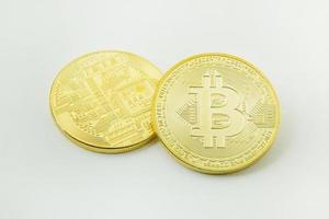 bitcoin kryptovaluta elektroniska pengar bild närbild. foto