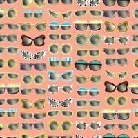 sömlös mönster samling av färgrik solglasögon isolerat enkel annorlunda former av ramar hand dragen foto