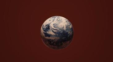 blå planet 3d-rendering för jordens dag och ekoinnehåll. foto