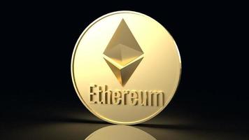 ethereum myntsymbol kryptovaluta 3d-rendering foto