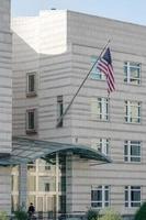 berlin, Tyskland, 2014. de amerikan ambassad i berlin foto