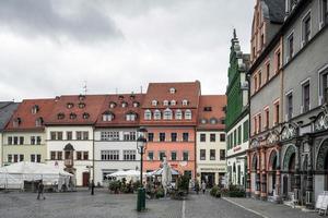 Weimar, Tyskland, 2014. gammal marknadsföra fyrkant i weimar Tyskland foto