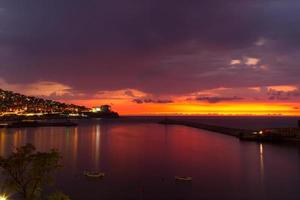 solnedgång över zonguldak hamn foto