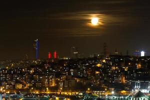 natt se av istanbul från pierre loti kulle foto